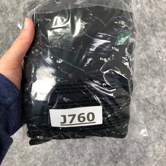 Vintage 80s 90s Sweater Size L Womens Glitter Floral Dolman 3/4 Sleeve Black - Picture 12 of 12